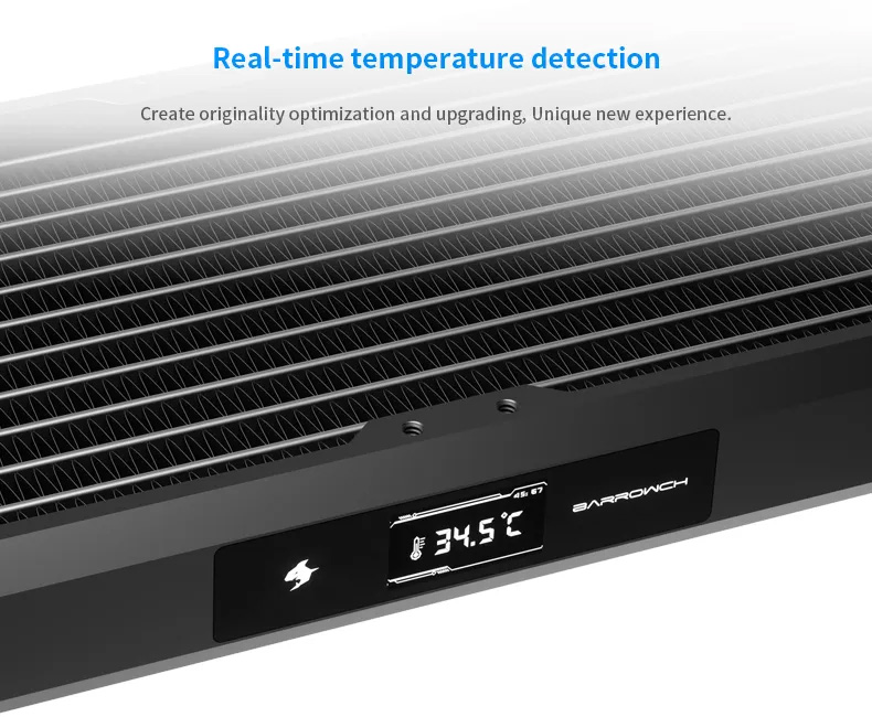 Barrowch Radiateur 360mm avec écran de monitoring Noir_2